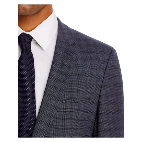 HUGO BOSS Mens Arti Navy Single Breasted Plaid Suit Separate Blazer Jacket 40R - Picture 3 of 3